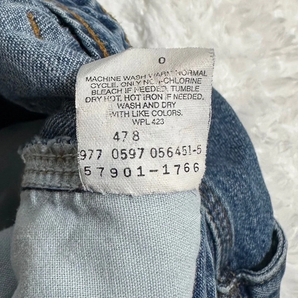 Vintage Levis L2 Carpenter Baggy Jeans Size 11 Med‎ Wide Leg 90s Denim Buckle